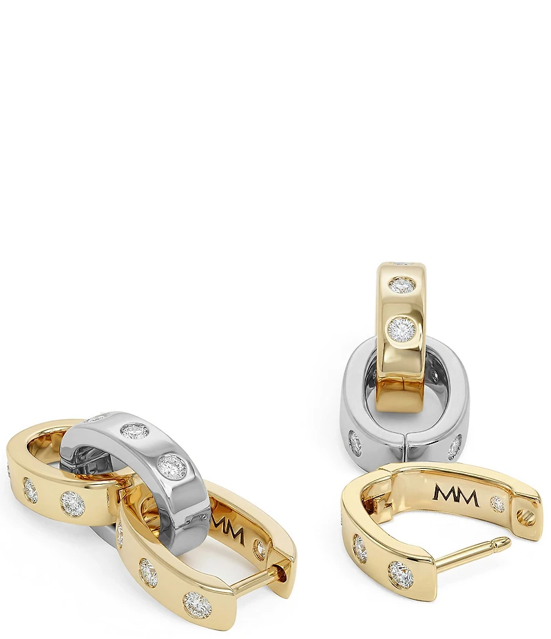 Melinda Maria Ashley Chain Convertible Two Tone Earrings