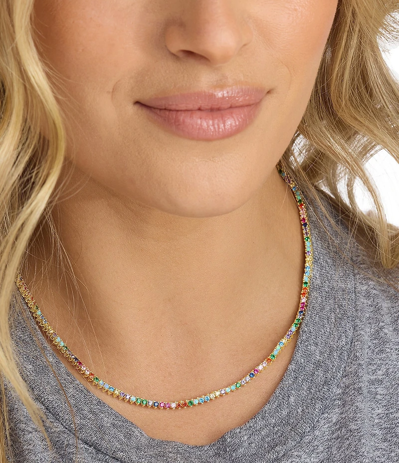 Melinda Maria Baby Not Your Basic Rainbow Tennis Necklace
