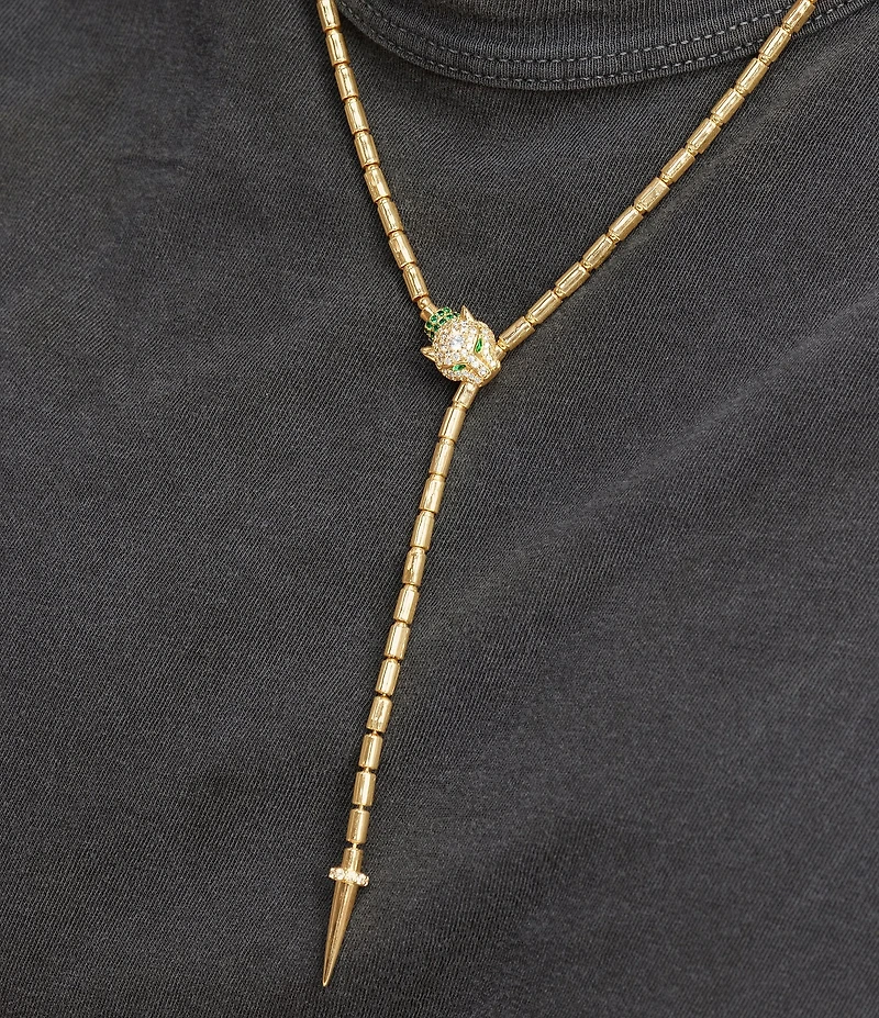 Melinda Maria Jaguar Bolo Lariat Necklace
