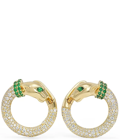 Melinda Maria Jaguar Pave Illusion Hoop Earrings