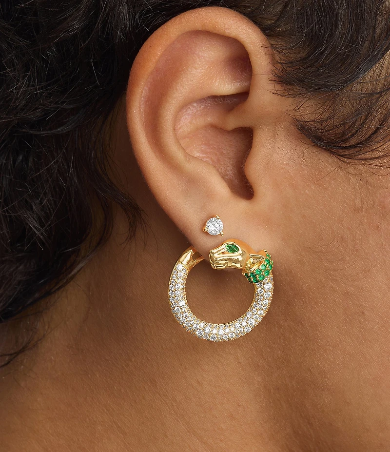 Melinda Maria Jaguar Pave Illusion Hoop Earrings