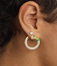 Melinda Maria Jaguar Pave Illusion Hoop Earrings