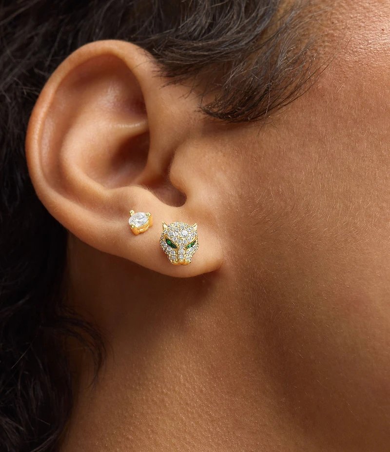 Melinda Maria Jaguar Pave Stud Earrings