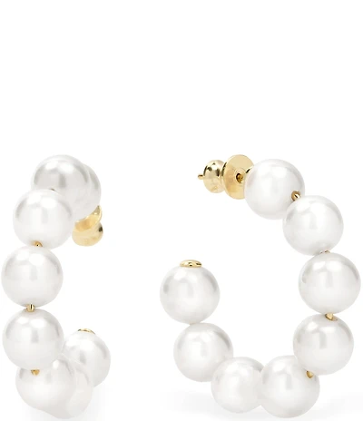 Melinda Maria Life's A Ball Pearl Hoop Earrings