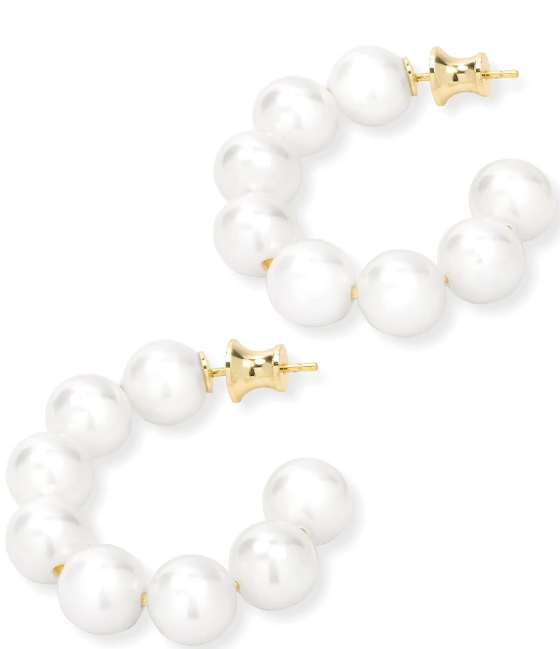 Melinda Maria Life's A Ball Pearl Hoop Earrings