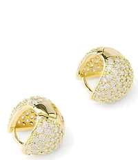 Melinda Maria Lil' Norah Pave Huggie Puffy Hoop Earrings