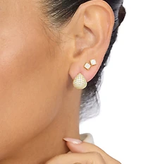 Melinda Maria Lil' Norah Pave Huggie Puffy Hoop Earrings