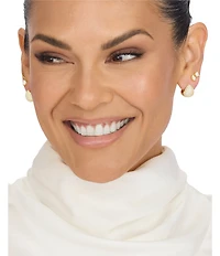 Melinda Maria Lil' Norah Pave Huggie Puffy Hoop Earrings
