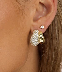Melinda Maria Norah Loves a Pave Puffy Double Hoop Earrings