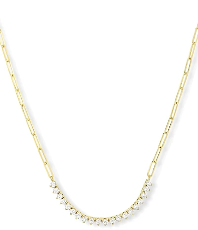 Melinda Maria Not Your Basic Samantha Tennis Paperclip Chain Collar Necklace