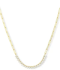 Melinda Maria Not Your Basic Samantha Tennis Paperclip Chain Collar Necklace