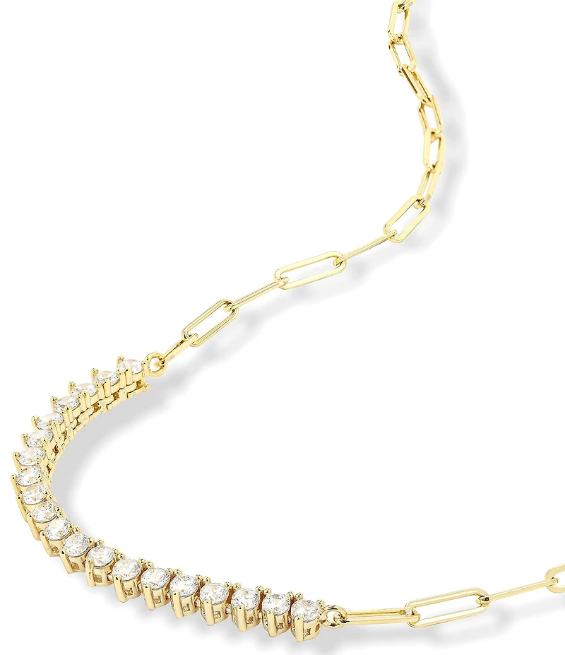 Melinda Maria Not Your Basic Samantha Tennis Paperclip Chain Collar Necklace