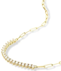 Melinda Maria Not Your Basic Samantha Tennis Paperclip Chain Collar Necklace