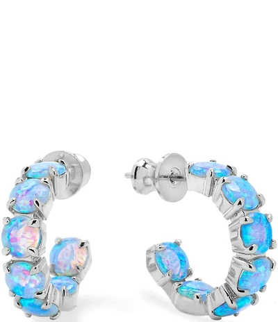Melinda Maria Oh She Fancy Blue Opal Hoop Earrings