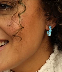 Melinda Maria Oh She Fancy Blue Opal Hoop Earrings