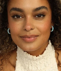 Melinda Maria Oh She Fancy Blue Opal Hoop Earrings