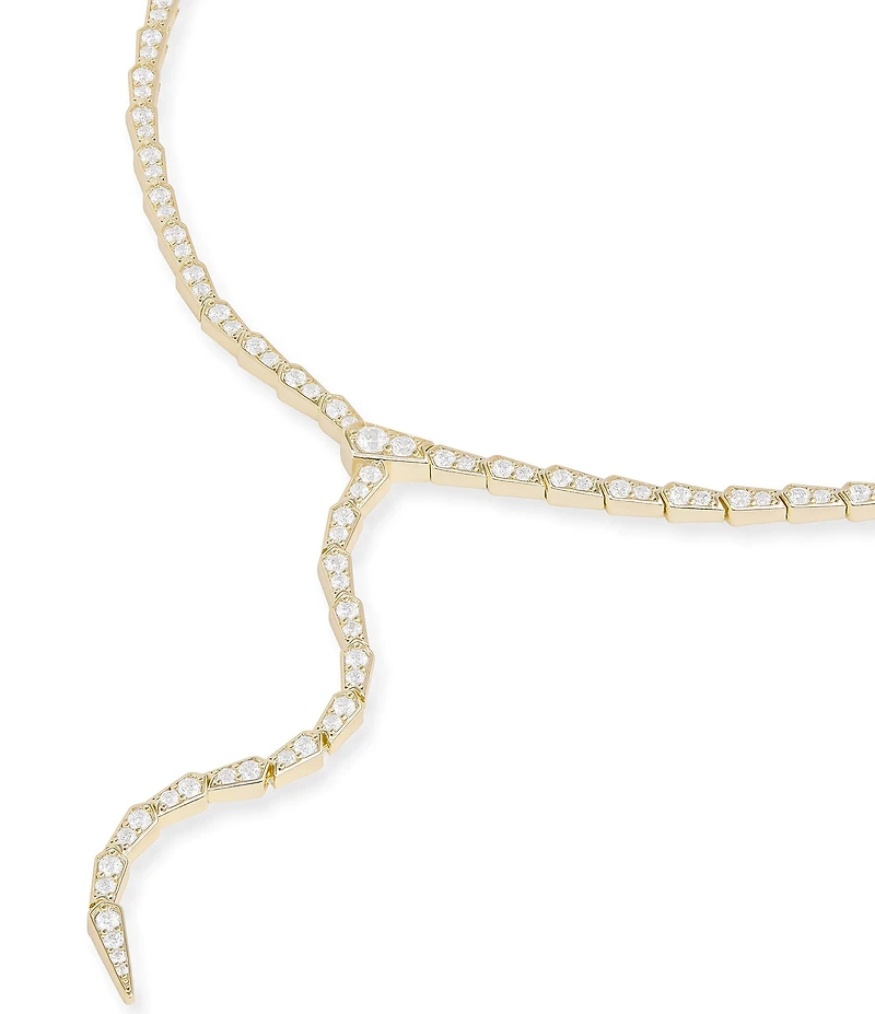 Melinda Maria Pave Serpent Lariat Necklace