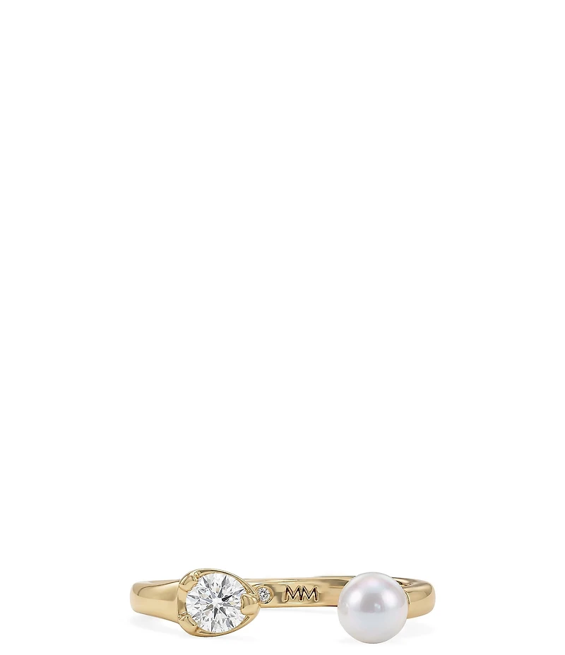 Melinda Maria Perfect Pearl Open Band Ring