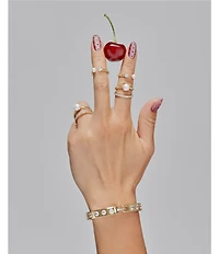 Melinda Maria Perfect Pearl Open Band Ring