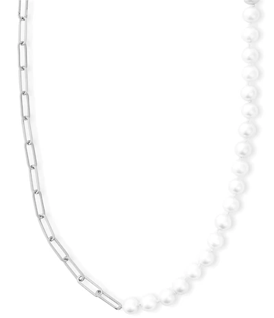 Melinda Maria Samantha Half Pearl Chain Collar Necklace