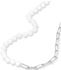 Melinda Maria Samantha Half Pearl Chain Collar Necklace