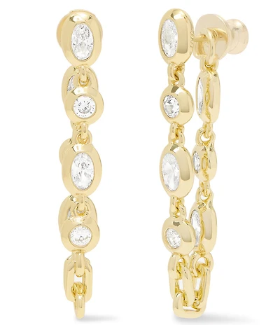 Melinda Maria She's a Boss Front Back Linear Earrings