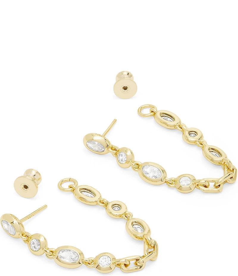 Melinda Maria She's a Boss Front Back Linear Earrings