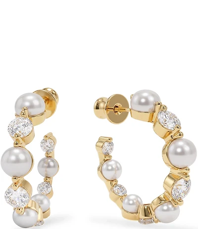Melinda Maria She's An Icon Resin Pearl Small Hoop Earrings