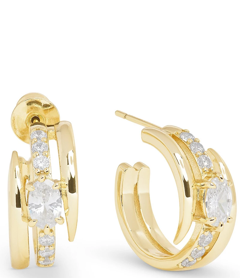 Melinda Maria She's On Point Lasso Huggie Hoop Earrings