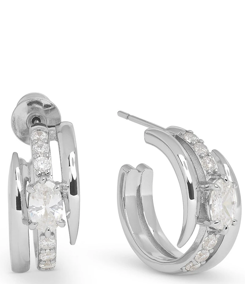 Melinda Maria She's On Point Lasso Huggie Hoop Earrings