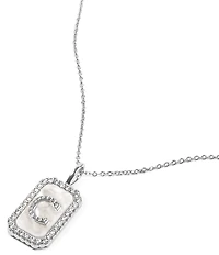 Melinda Maria Silver Initial Short Pendant Necklace