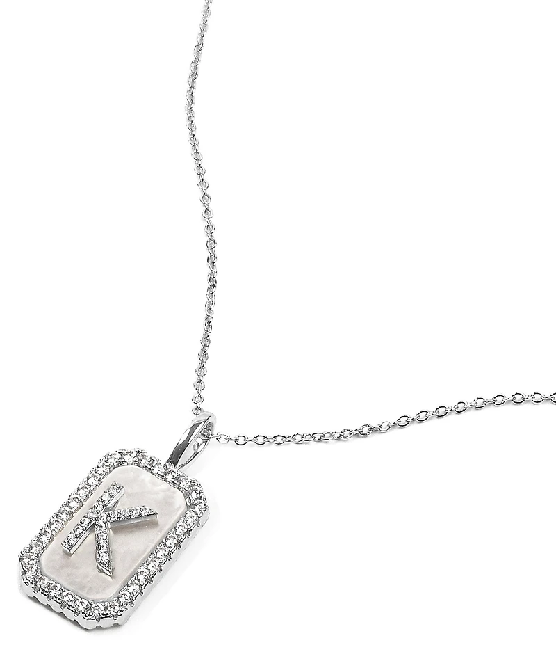 Melinda Maria Silver Initial Short Pendant Necklace