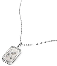 Melinda Maria Silver Initial Short Pendant Necklace