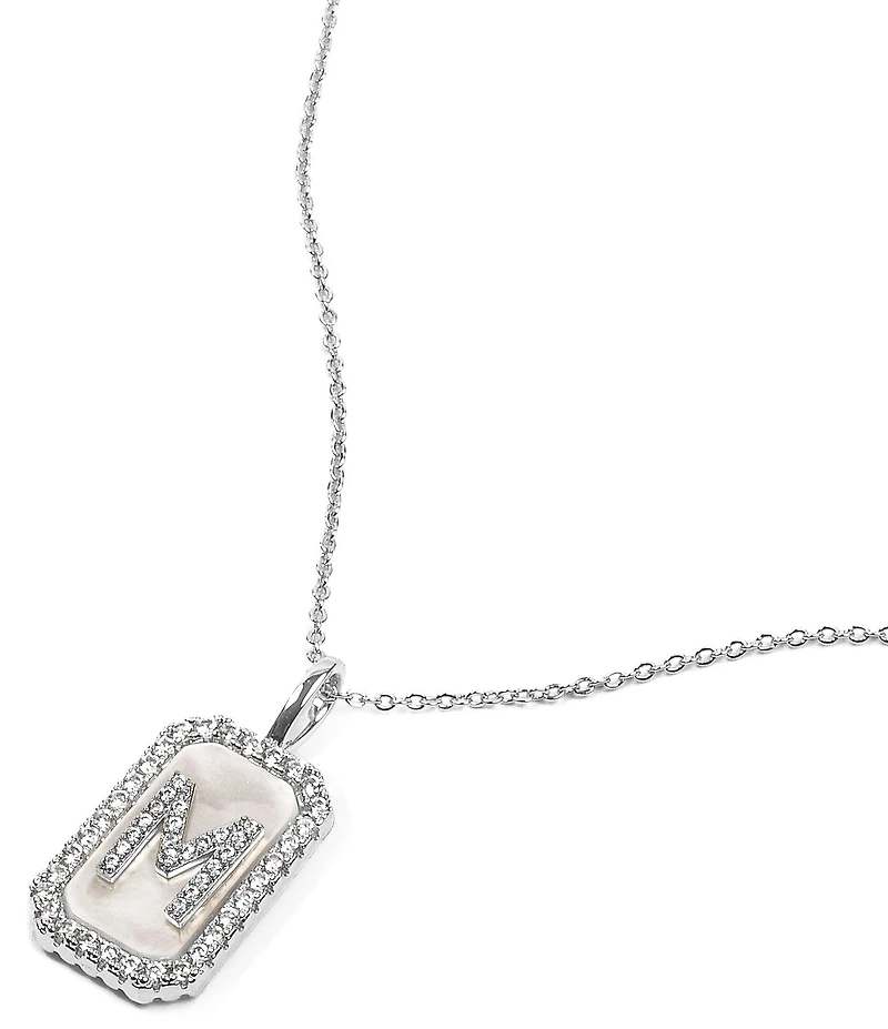 Melinda Maria Silver Initial Short Pendant Necklace