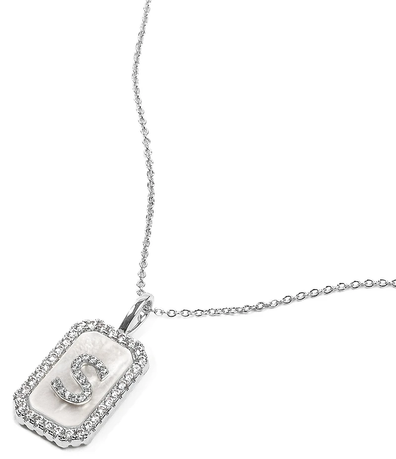 Melinda Maria Silver Initial Short Pendant Necklace