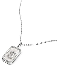 Melinda Maria Silver Initial Short Pendant Necklace