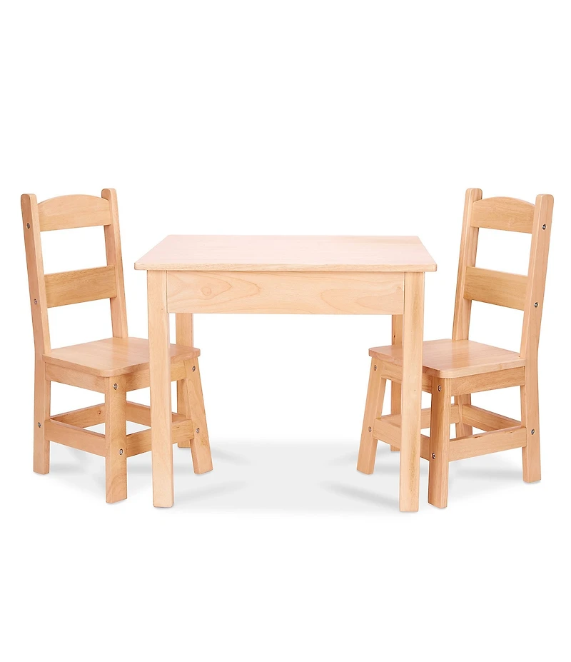 Melissa & Doug Child-Size Hardwood Table & 2 Chairs Set