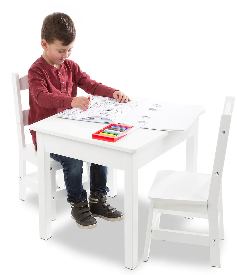 Melissa & Doug Child-Size Hardwood Table & 2 Chairs Set