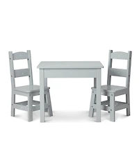 Melissa & Doug Kids Wooden Table & 2 Chairs - Gray