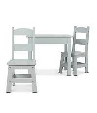 Melissa & Doug Kids Wooden Table & 2 Chairs - Gray