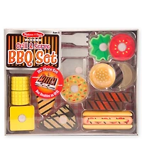 Melissa & Doug Wooden Grill & Serve BBQ Set