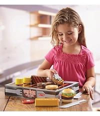 Melissa & Doug Wooden Grill & Serve BBQ Set