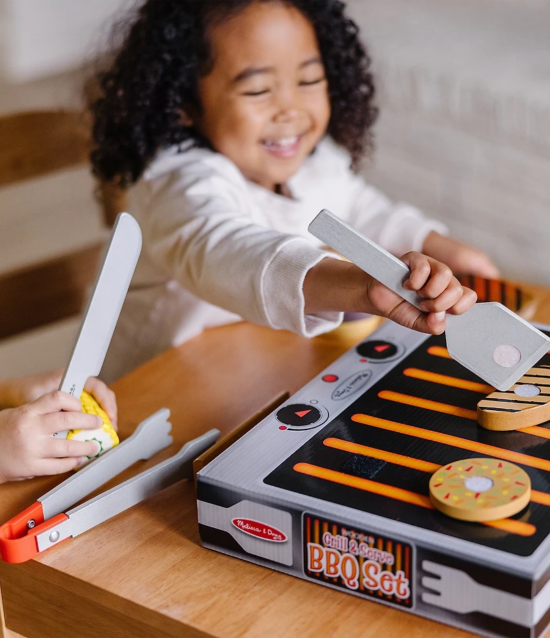 Melissa & Doug Wooden Grill & Serve BBQ Set