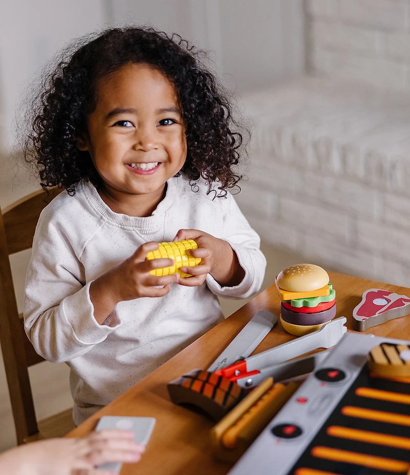 Melissa & Doug Wooden Grill & Serve BBQ Set