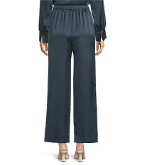 MELLODAY Coordinating Embellished Studded Satin Wide Leg Pants