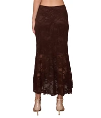 MELLODAY Coordinating Lace Side Ruching Midi Skirt