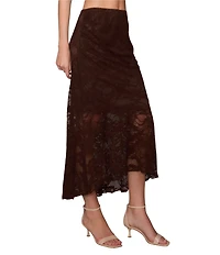 MELLODAY Coordinating Lace Side Ruching Midi Skirt