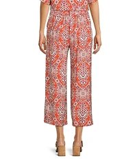 Melloday Coordinating Paisley Tie Waist Wide Leg Pants