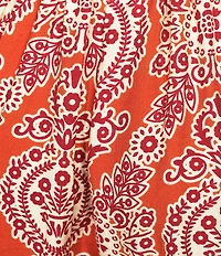 Melloday Coordinating Paisley Tie Waist Wide Leg Pants