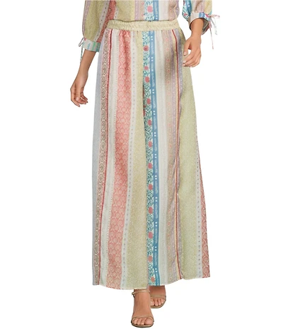 MELLODAY Coordinating Patchwork Print Organza Wide Leg Pants